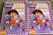 Vintage Dora The Explorer 32 Valentines Cards Nick 2 Boxes New Sealed
