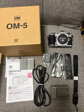 OM SYSTEM OM-5 Mirrorless Camera Body Silver Low Shutter w/ Accessories