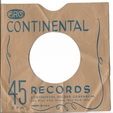 Company Sleeve ONLY: Continental CRC Records - rare 1950 sleeve - nice