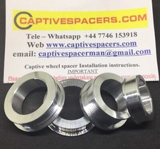 CBR600RR  2003 - 2004 03 04 Captive wheel Spacers. Full set. UK made. Silver