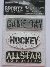 CREATIVE IMAGINATIONS SPORTS HEADLINES SELF-ADHESIVE HOCKEY, ALL-STAR, GAME DAY 