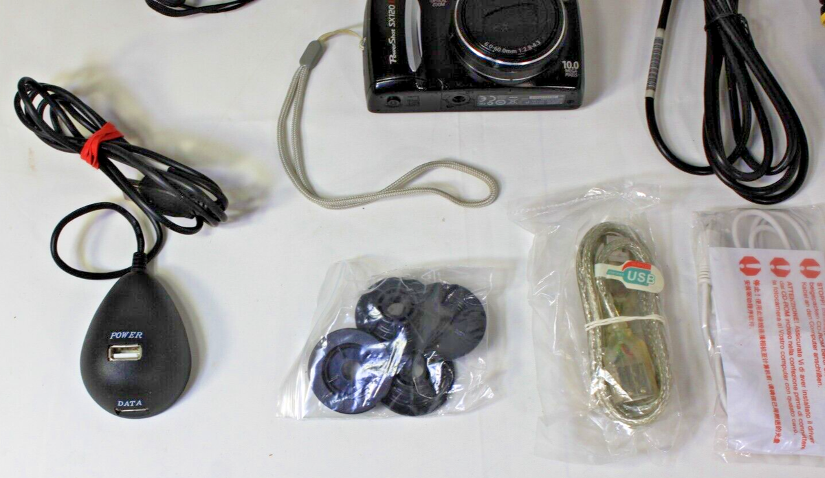 CANON Power Shot SX120 IS w/ A/V Cable & USB Cable, Strap