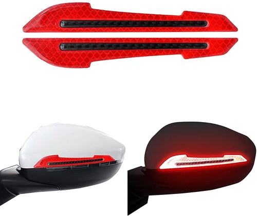 2PCS Car Rearview Mirror Reflective Stickers Warning Tape Safety Strip Decals - Picture 6 of 15