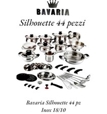Batteria Pentole Bavaria 44 pezzi Acciaio Inox 18/10 Professionali Cucina Casa