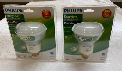 Philips CFL 15W = 65W BR30 Reflector Soft White - Case of 2 Bulbs