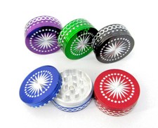 42mm Metal Grinder Diamond Cut Herb Crusher Bohemian Pattern Pocket Size