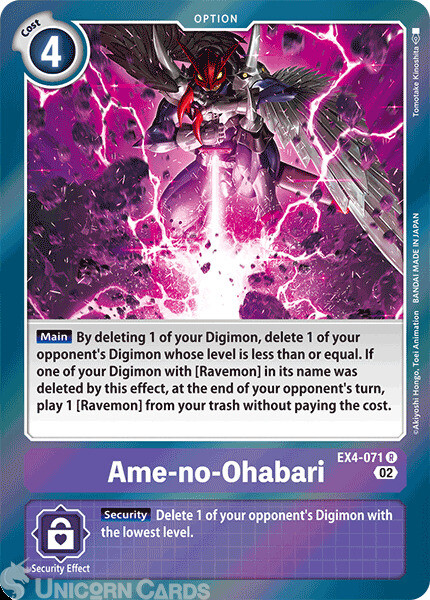 EX4-071 Ame-no-Ohabari :: Rare Digimon Card :: EX04: Alternative Being ::