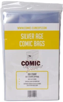 Comic Concept Silver Age Comic Bags Pack of 100 Bags - New