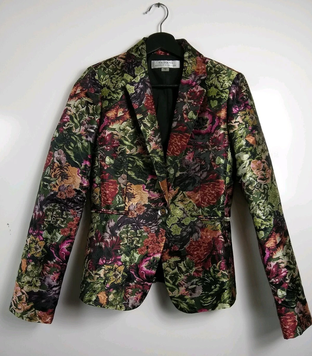 Tahari floral hotsell blazer