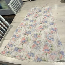 Madison Studio Nightgown Women’s L Large floral Silky Sheer adjustable strap