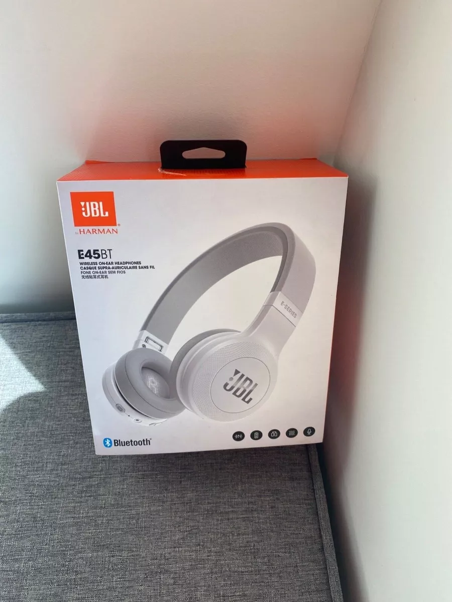 mager Fejlfri Lærd JBL E45BT White Bluetooth wireless on-ear headphones | eBay