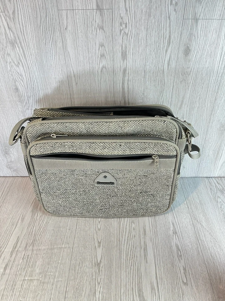 Maletín para portátil Samsonite colección vintage espiga gris claro tweed Foto 2 de 4