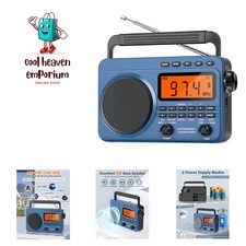 Digital AM FM Shortwave Radio with Best Reception,4000mAh Rechargeable Portab...