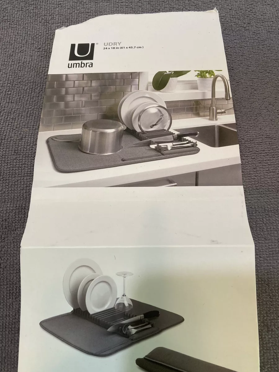 Umbra Udry Mini Charcoal Dish Rack/Drying Mat