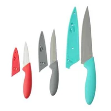 3 Piece Stainless Steel Color Knife Set with Ergonomic Handles Kitchen Knives