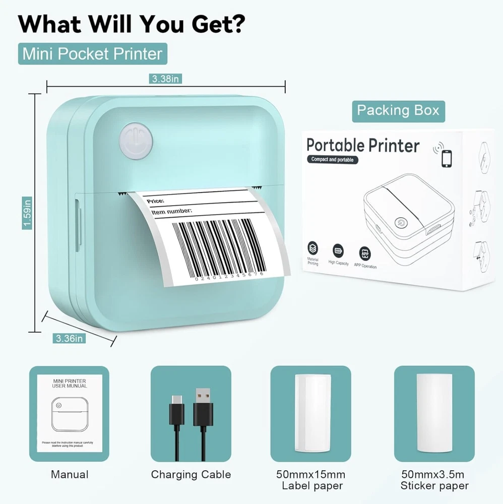 Mini Portable Thermal Label Maker for Stickers Mini Portable Thermal Label Maker for Stickers