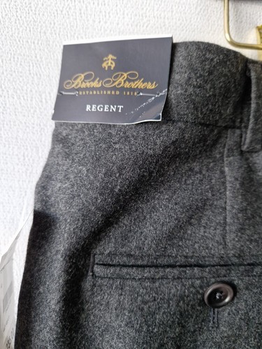 Pantalón Formal Brooks Brothers Gris Cálido Suave Lana Merino Regent Regular W44 - Imagen 10 de 14