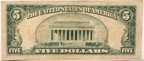 1929 $5.00 Note The First National Bank Of Shippensburg Pennsylvania Charter 834 - Picture 2 of 2