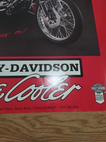 1986 HARLEY DAVIDSON WINE COOLER POSTER THE SPIRIT OF AMERICA LIVES ON! 26"x20" - Picture 10 of 13