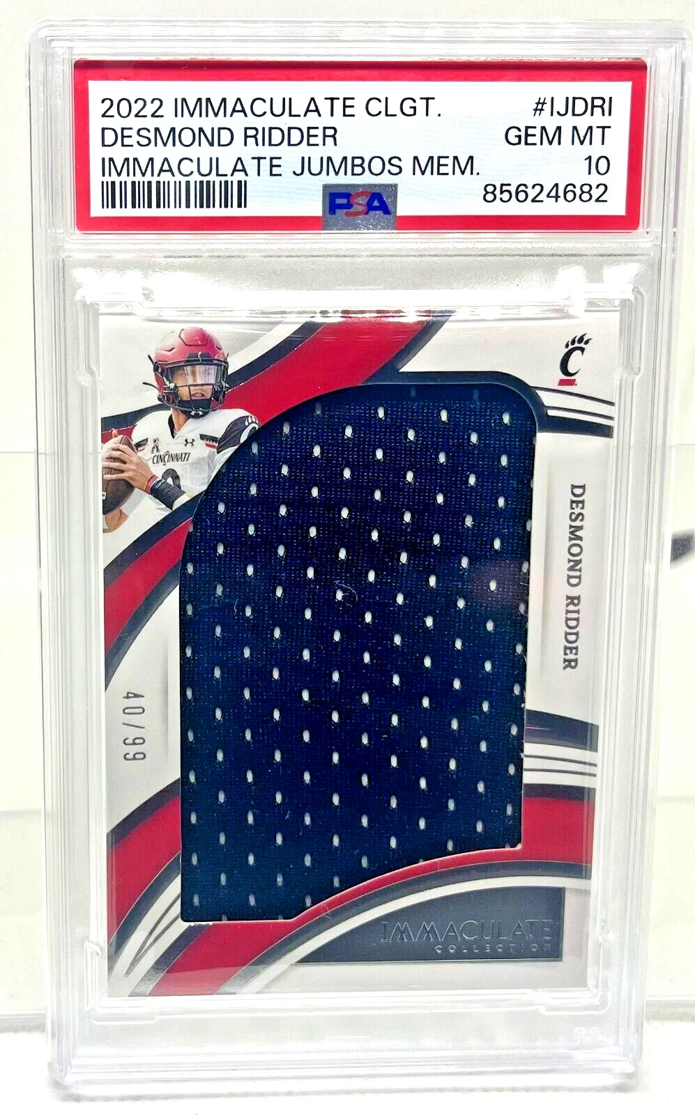 Desmond Ridder Panini Immaculate Collection Collegiate Immaculate Jumbos Memorabilia #IJDRI Base