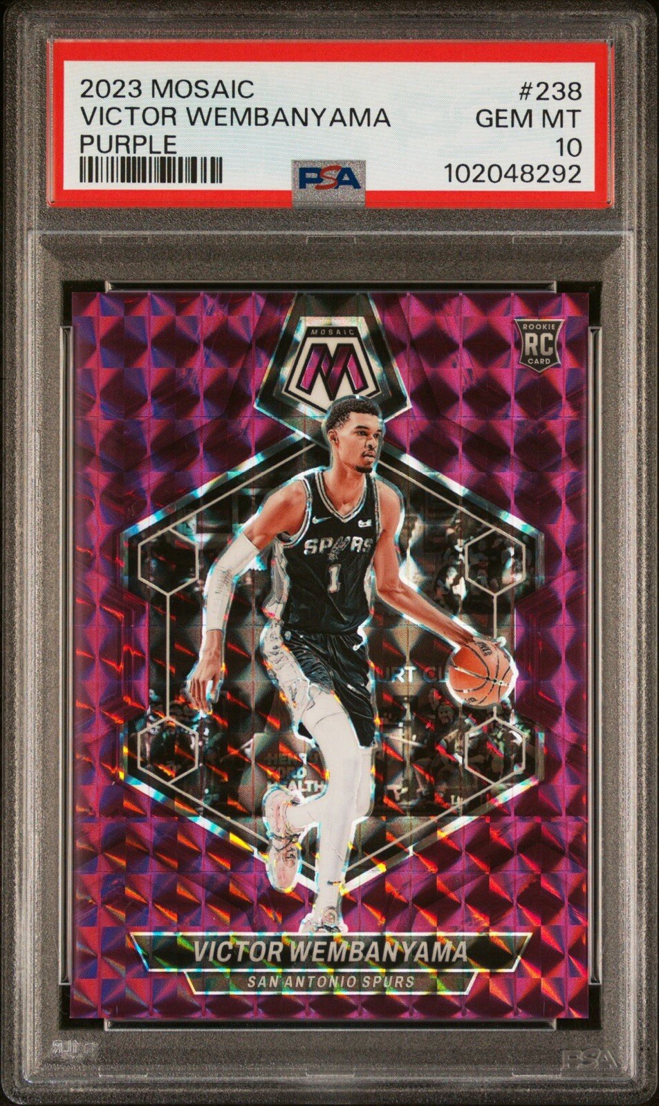 2023 Panini Mosaic #238 Victor Wembanyama Purple /99 True RC  PSA 10