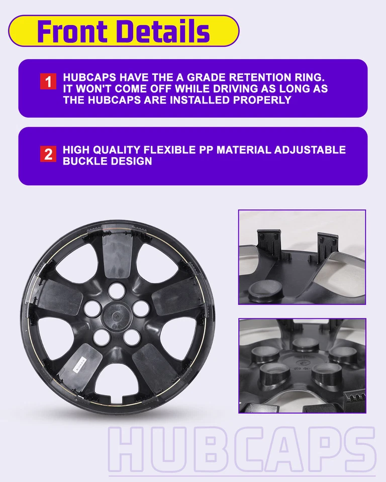 Juego de 4 tapacubos de 16 pulgadas cubierta de llantas para Nissan Rogue/Rogue Select 2008-2015 Foto 3 de 4