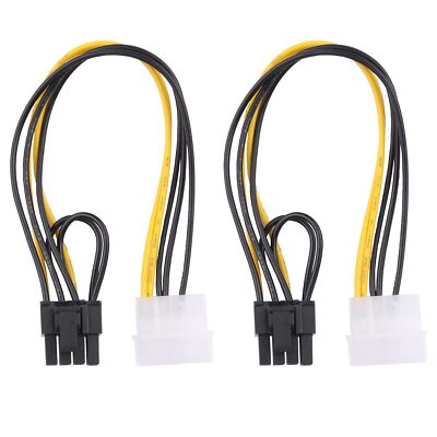 4 Pin Molex to 8 Pin (6+2Pin) Video Card Molex to Graphics Card Power Line PC...