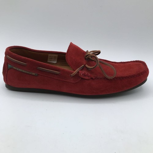 Dubarry Mens Boat Shoes Red Suede Slip 