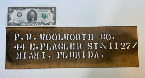 Woolworth Store: Miami, FL LARGE Vintage Shipping Crate Stencil Sign 1930's - Picture 8 of 11
