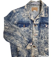 Vintage Action West Acid Wash Jean Jacket size Large
