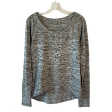 ATHLETA Heather Gray No Sweatin It Long-Sleeve Women's Light Sweatshirt Small