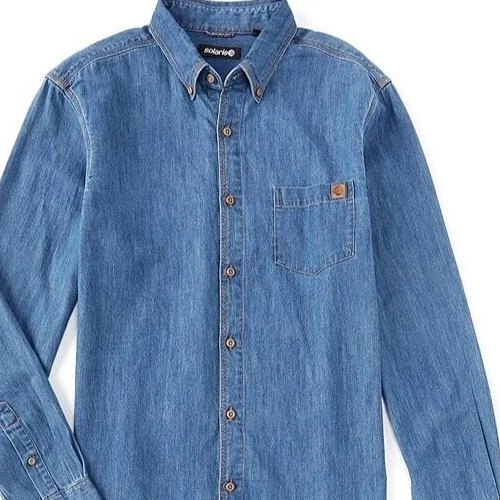 Solaris Outdoors Men's SZ 3XL-Big LS Dark Denim NEP 2-Pocket Button up Shirt - Image 3 of 3