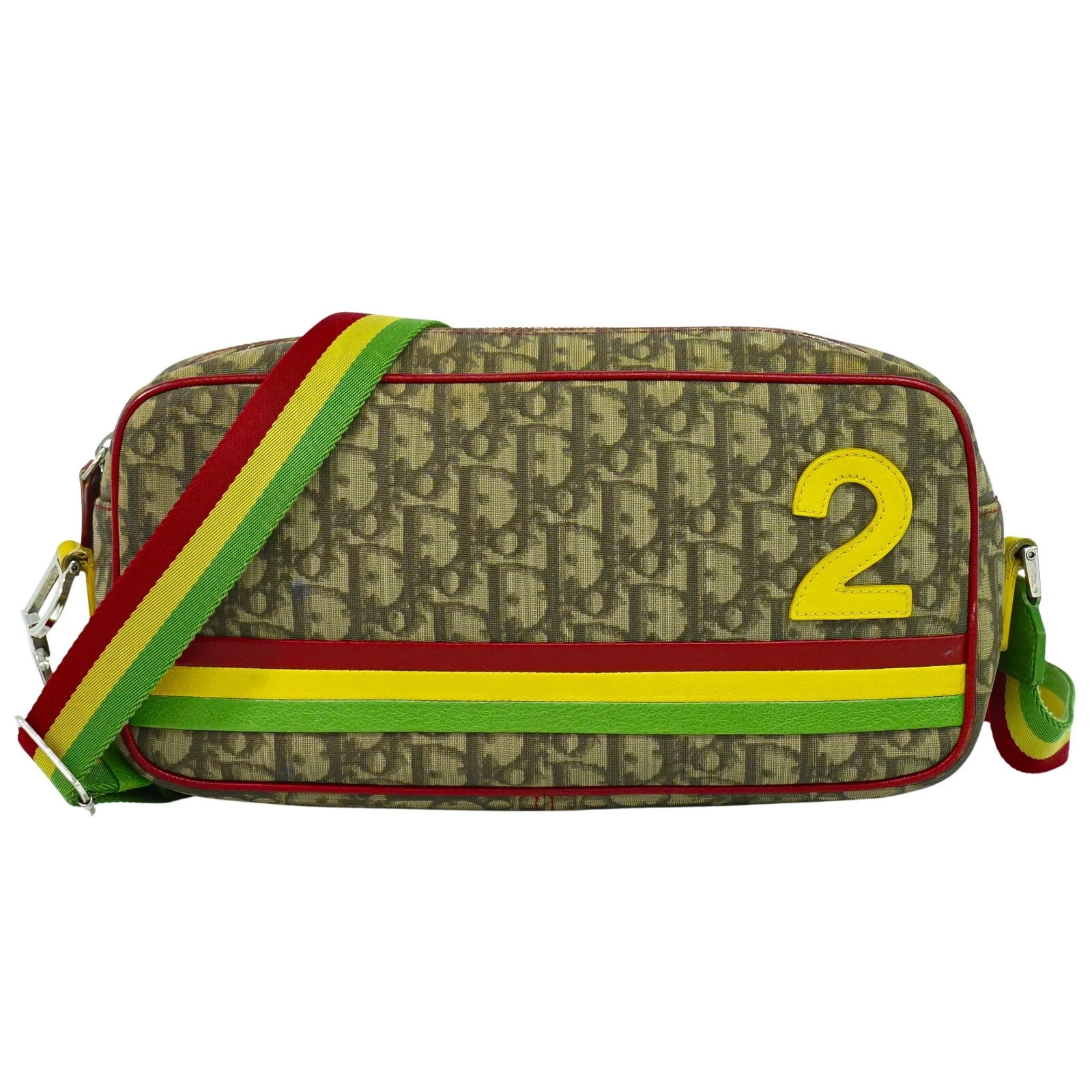 Borsa a tracolla Christian Dior Rasta Trotter PVC marrone multicolore