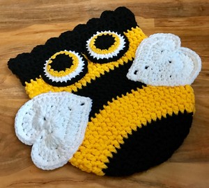 Cocon De Crochet A La Main De Bebe Nouveau Ne 17 Long 14 5 Po Large Ailes D Abeille Coeur Ebay