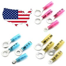 10/20pcs Heat Shrink Wire Connectors Crimp Ring Terminals Waterproof 22-10AWG