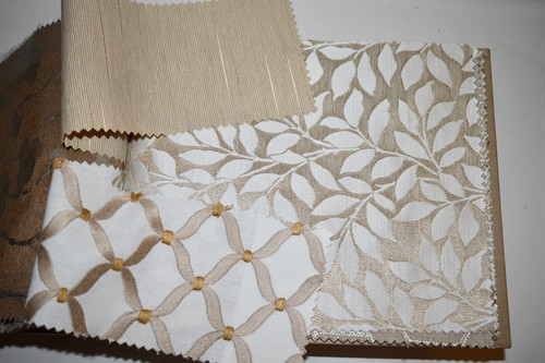 FABRIC SAMPLE BOOK Beige ECRU Taupe BIRCH Ivory 45pcs LOT Weave Print Embroidery - Picture 5 of 17