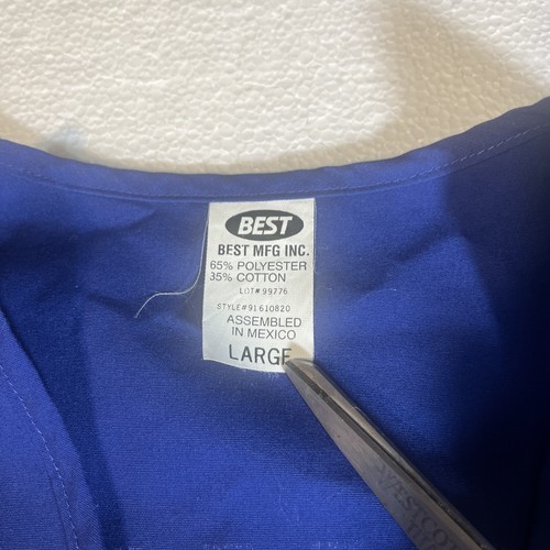 VINTAGE WALMART EMPLOYEE UNIFORM VEST SMOCK HOW MAY I HELP YOU Large BLUE - Picture 3 of 11