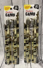 Plackers Camo Kids Tooth Brushes Set of 2 Value Pack Total of 4 Ages 5-8 New
