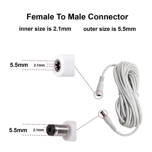 Cable de extensión de fuente de alimentación de CC 5V 9V 12V para cámara CCTV/DVR/PSU cable 3m/5m/10m - Imagen 5 de 19