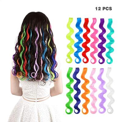 Fashion Party Hair Accessory Girls Colorful Hair Clip In Extensions
