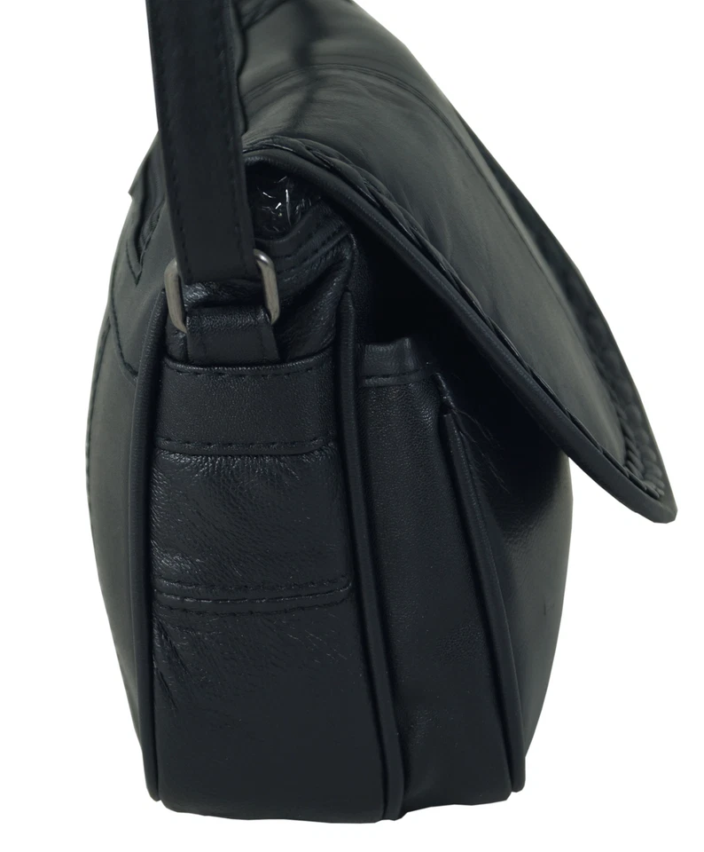 kleine Damen Handtasche Umhängetasche Abendtasche Echt Leder Nappa Schwarz Weich - Bild 3 von 4