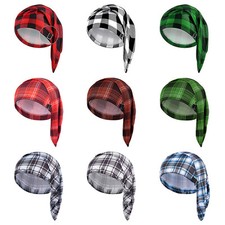 Mens Night Stocking Caps Soft Plaid Cap Santa Sleeping Hat With Pom Ball Smooth