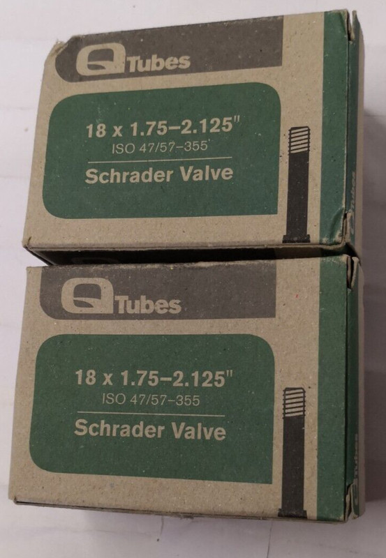 2pc QTubes 18" inch Bike Inner Tube 18 x 1.75-2.125 Bicycle Rubber Tube Schrader