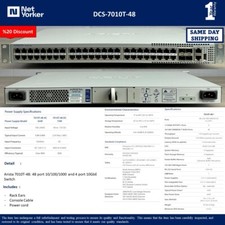 Arista DCS-7010T-48 48 Port 1G 4 SFP 1/10Gbe Switch - Same Day Shipping