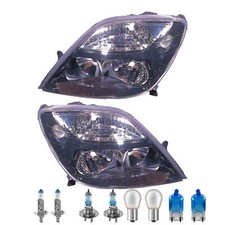 Scheinwerfer Set schwarz inkl. OSRAM Lampen H1 H7 für Renault Megane Scenic