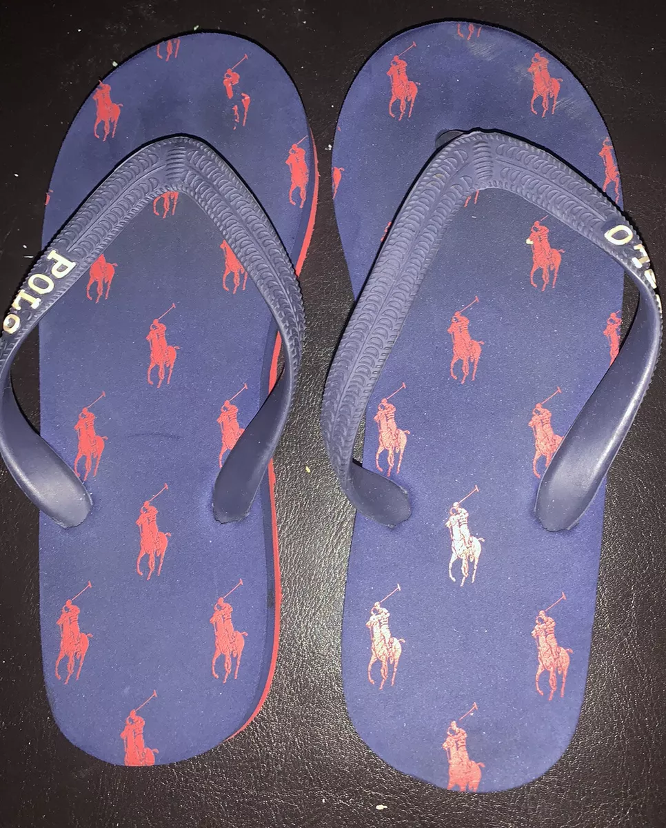 Boys ralph lauren flip best sale flops