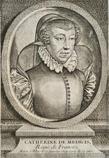 CATHERINE DE MEDICIS QUEEN OF FRANCE (1519-1579) PORTRAIT ENGRAVING 1770