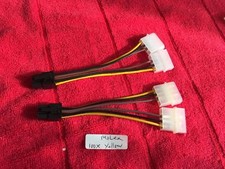 2 Pcs ATX IDE Molex Power Dual 4 To 6 Pin PCIe Video Card Adapter Cable,ORIGINAL