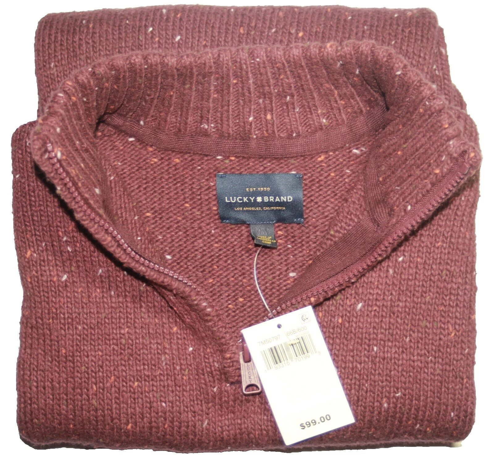 Lucky Brand Regular Size L Men's 1/2 Zip Features