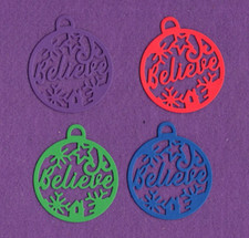 Christmas Ornament Believe die cuts scrapbook cards